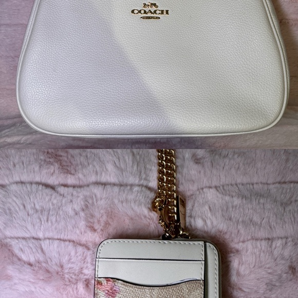 Coach White Leather Shoulder Bag + Wallet
